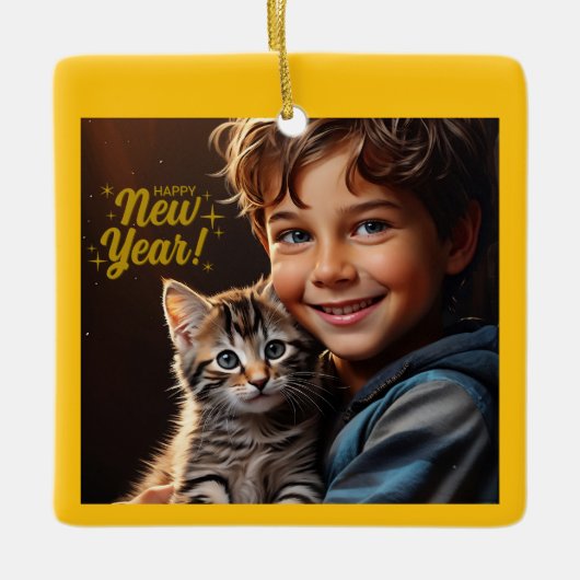 Personized Photo Christmas Keepsake Ornament (Voorkant)