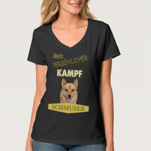 Persönlicher Kampf Schmuser  Finnish Spitz T-shirt (Voorkant)