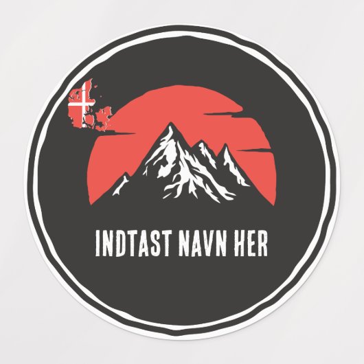 Personlicht van navn Danmark rundt design Labels (Design 2)