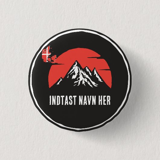 Personlicht van navn Danmark rundt design Ronde Button 3,2 Cm (Voorkant)