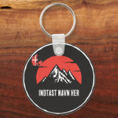 Personlicht van navn Danmark rundt design Sleutelhanger (Voorkant)