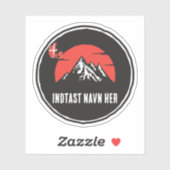 Personlicht van navn Danmark rundt design Sticker (Vel)