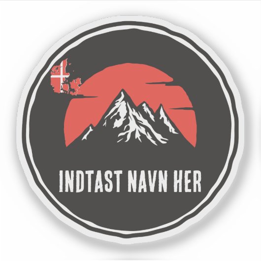 Personlicht van navn Danmark rundt design Sticker (Voorkant)