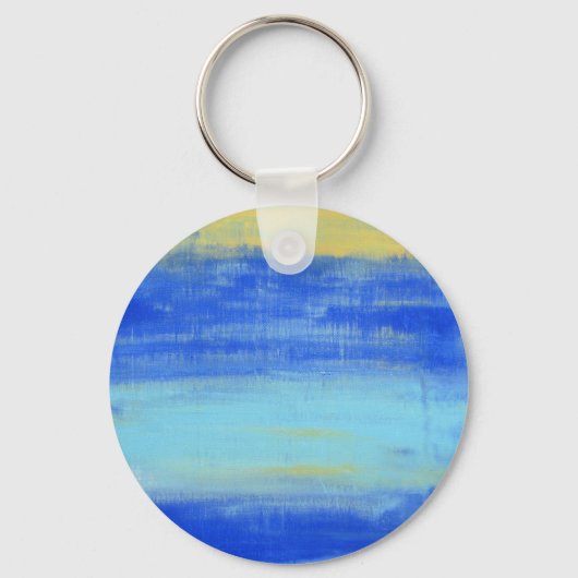 Personlized Button Keychain  "At the Beach" Blue (Achterkant)