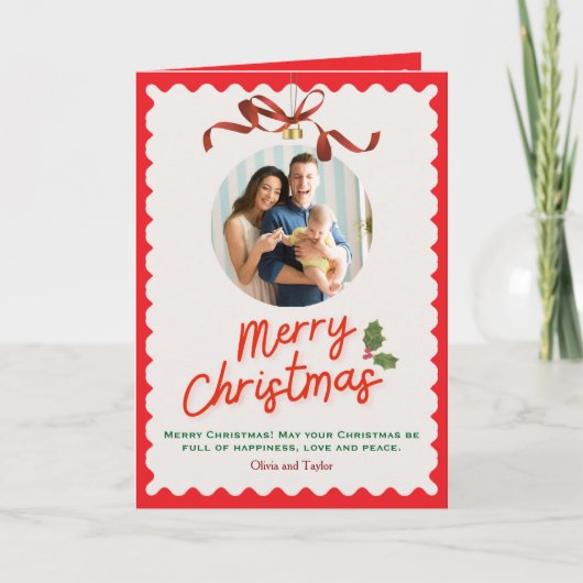 Personlized Merry Christmas Photo Card Feestdagen Kaart (Voorkant)