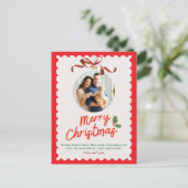 Personlized Merry Christmas Photo Card Feestdagenkaart (Staand voorkant)