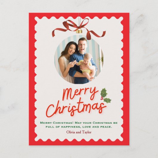 Personlized Merry Christmas Photo Card Feestdagenkaart (Voorkant)