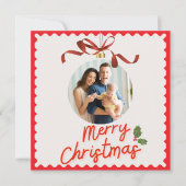 Personlized Merry Christmas Photo Card Feestdagenkaart (Voorkant)