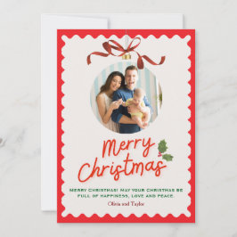 Personlized Merry Christmas Photo Card Feestdagenkaart