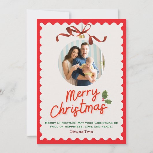 Personlized Merry Christmas Photo Card Feestdagenkaart (Voorkant)