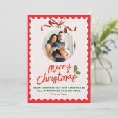Personlized Merry Christmas Photo Card Feestdagenkaart (Staand voorkant)