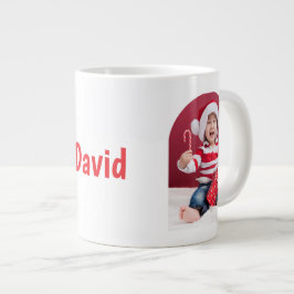 Personlized Merry Merry Merry Christmas Retro Grote Koffiekop