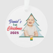 Personlized Photo Daniel's 1st Christmas Tree  Ornament (voorkant)