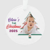 Personlized Photo Olivia's 1st Christmas Tree  Ornament (voorkant)