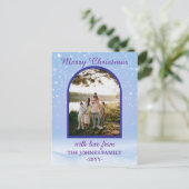 Personlized Purple Merry Christmas Photo  Feestdagenkaart (Staand voorkant)