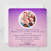 Personlized Scarlet Santa Hat Glow Photo Card Feestdagenkaart (Achterkant)