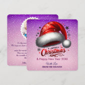 Personlized Scarlet Santa Hat Glow Photo Card Feestdagenkaart (Voorkant / Achterkant)