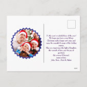 Personlized Scarlet Santa Hat Glow Photo Feestdagenkaart (Achterkant)