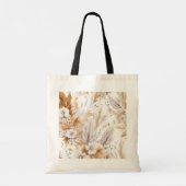 Personzalized Boho Floral Name Design Tote Bag (Achterkant)