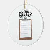 Persoon aan wie de leiding is keramisch ornament (Links)