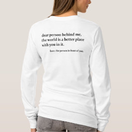 Persoon Achter Me, Achterkant Print Hoodie, Beste  T-shirt