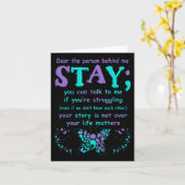 Persoon achter suïcidepreventie Depressie bewustzi Kaart (Gele Bloem)