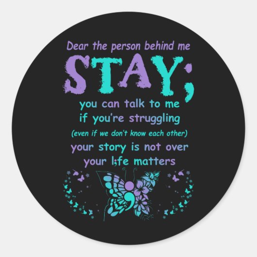 Persoon achter suïcidepreventie Depressie bewustzi Ronde Sticker (Voorkant)