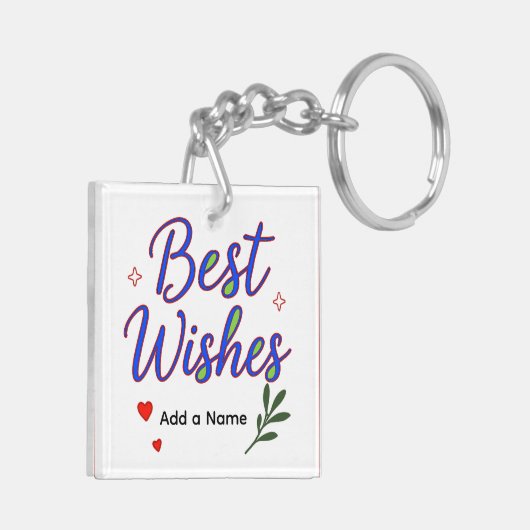 Persoon Beste Wensen Acryl Sleutelhanger – Voeg ee (Achterkant Links)