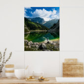 Persoon bij bergmeer poster (Keuken)