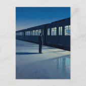 Persoon bij het oude treinstation briefkaart (Voorkant)