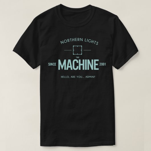 Persoon die belang heeft bij de machine zwart t-shirt (Design voorkant)