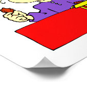 Persoon die hete vleugels cartoon HOT eet Poster (Hoek)