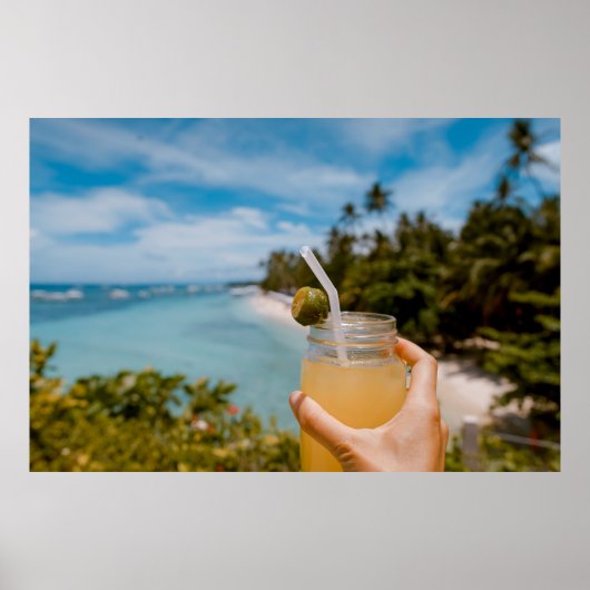 Persoon die houder is van een smaakpot met gevuld  poster (Voorkant)