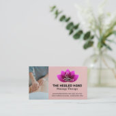 Persoon die massage krijgt | Salonlogo Visitekaartje (Staand voorkant)
