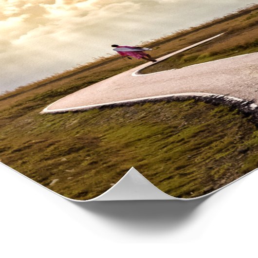 Persoon die pad naar horizon loopt poster (Hoek)