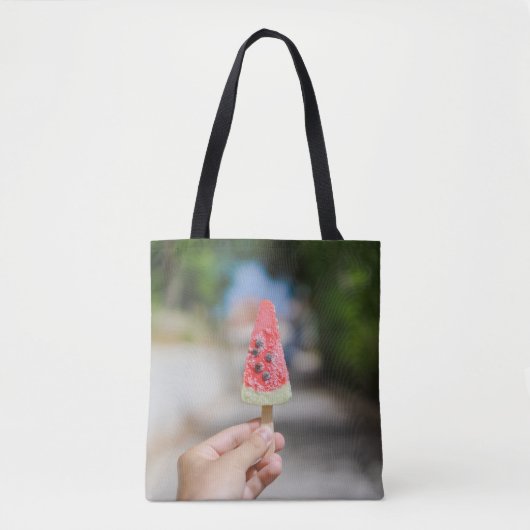 Persoon die 's ochtends popsikel houdt tote bag (Voorkant)