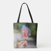 Persoon die 's ochtends popsikel houdt tote bag (Achterkant)