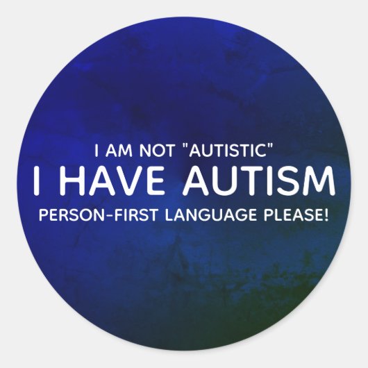 Persoon eerst Autisme Ronde Sticker (Voorkant)