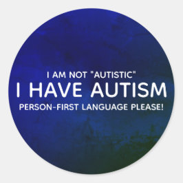Persoon eerste autisme ronde sticker