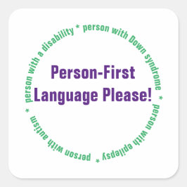 Persoon eerste taal vierkante sticker