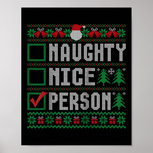 Persoon familienaam Kerstmis Stout Nette Persoon C Poster (Voorkant)