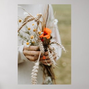 PERSOON HOLDING ORANJE GEPEALISEERDE STROOM POSTER