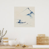 Persoon in boot met de berg Fuji door Hokusai Poster (Keuken)