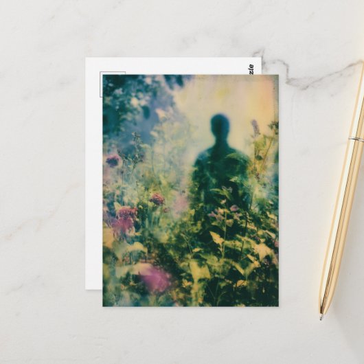 Persoon in de tuin Abstract Briefkaart (Voorkant / Achterkant in situ)