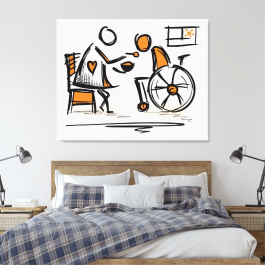 Persoon in een rolstoel Ziekenhuis Canvas Afdruk (Insitu (Slaapkamer))