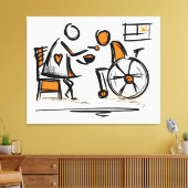 Persoon in een rolstoel Ziekenhuis Canvas Afdruk (Insitu (Woonkamer))