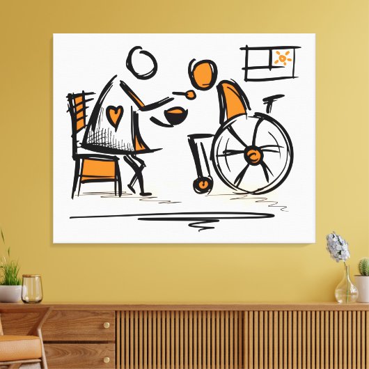 Persoon in een rolstoel Ziekenhuis Canvas Afdruk (Insitu (Woonkamer))