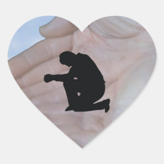 Persoon in gebed, in Gods handen Hart Sticker