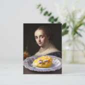 Persoon in het schilderij Kijkend naar eten Briefkaart (Staand voorkant)