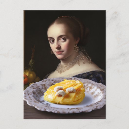 Persoon in het schilderij Kijkend naar eten Briefkaart (Voorkant)